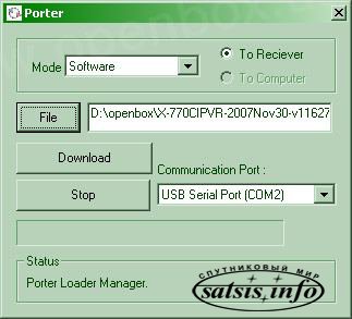 Прошивка ресивера Openbox через RS-232 (программа Porter) .