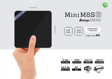 Ultra HD медиаплеер Mini M8S II